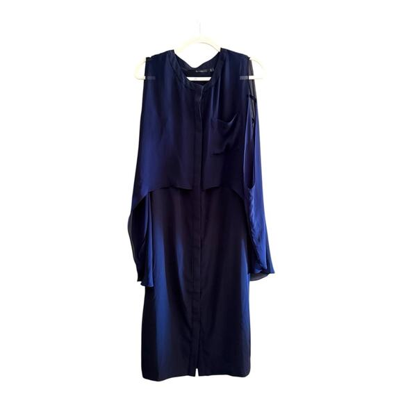 Kai-aakmann Cape Dress in Navy Size L - Picture 1 of 4